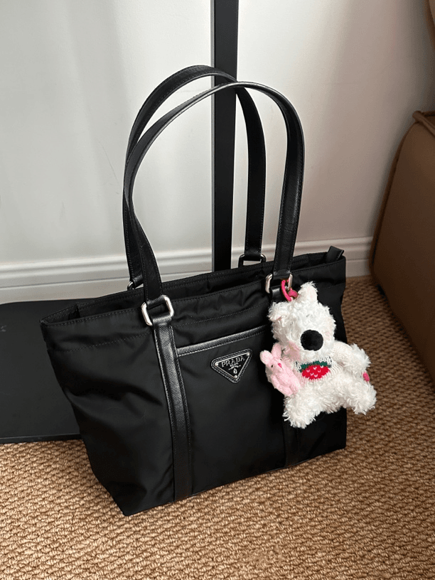 95新 Prada/普拉达 prada/牙牙 现代款沙滩包尼龙