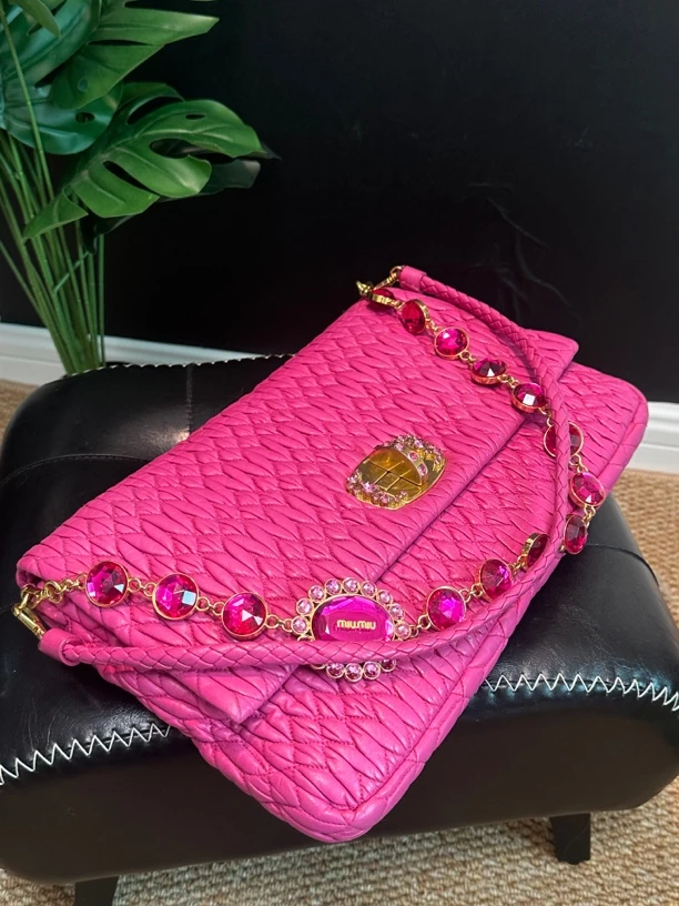 95新 MIU MIU/缪缪 牙牙 彩色宝石包
