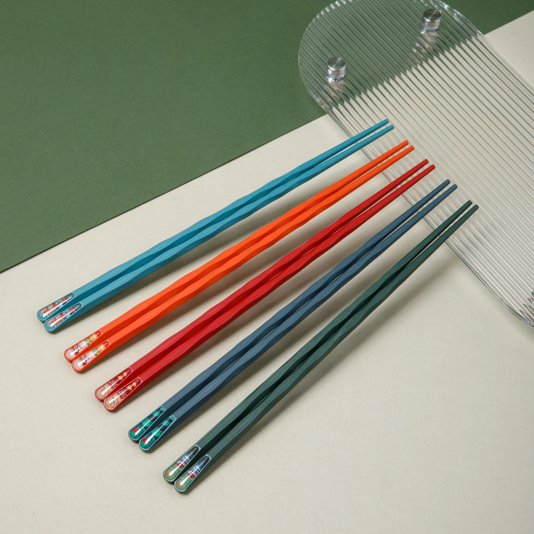 CHUIXIDA/炊喜达高档筷子合金防滑家用分筷一人一筷高颜值合金筷