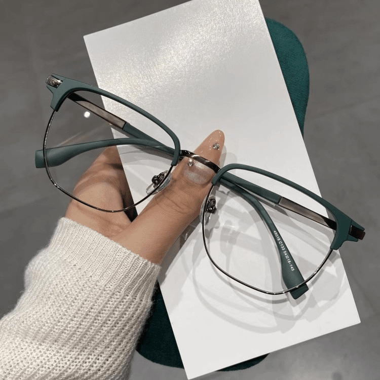 半框眼镜男近视可配有度数防蓝光眼镜大框理工男眼镜框潮眼睛架女