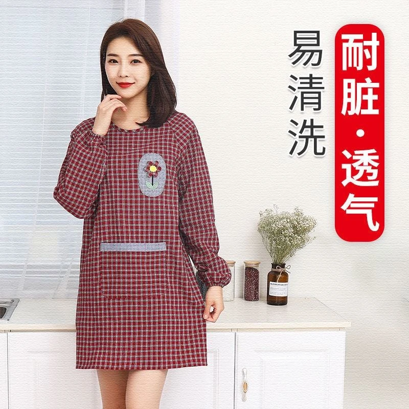 围裙厨房家用做饭成人短款罩衣时尚上班穿工作服女围衣小个子纯棉