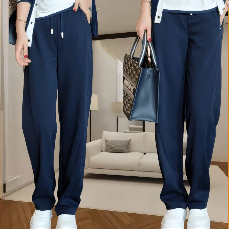 宽松显瘦休闲时尚潮流长裤女士2024秋季新款慵懒风爆款弯刀裤女