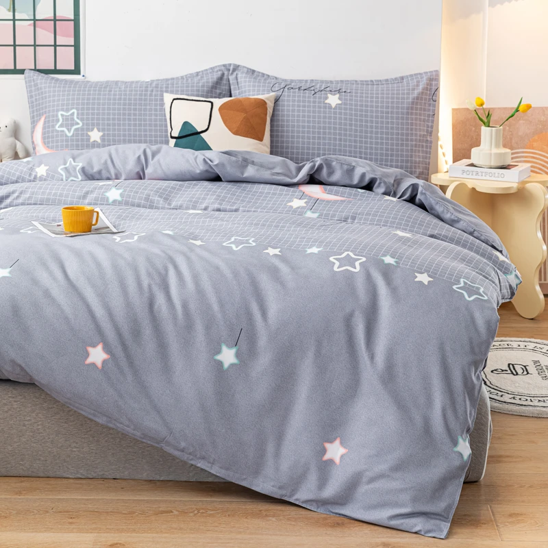 被套单件学生宿舍加厚磨毛单人亲肤简约印花斜纹柔软家用双人被罩