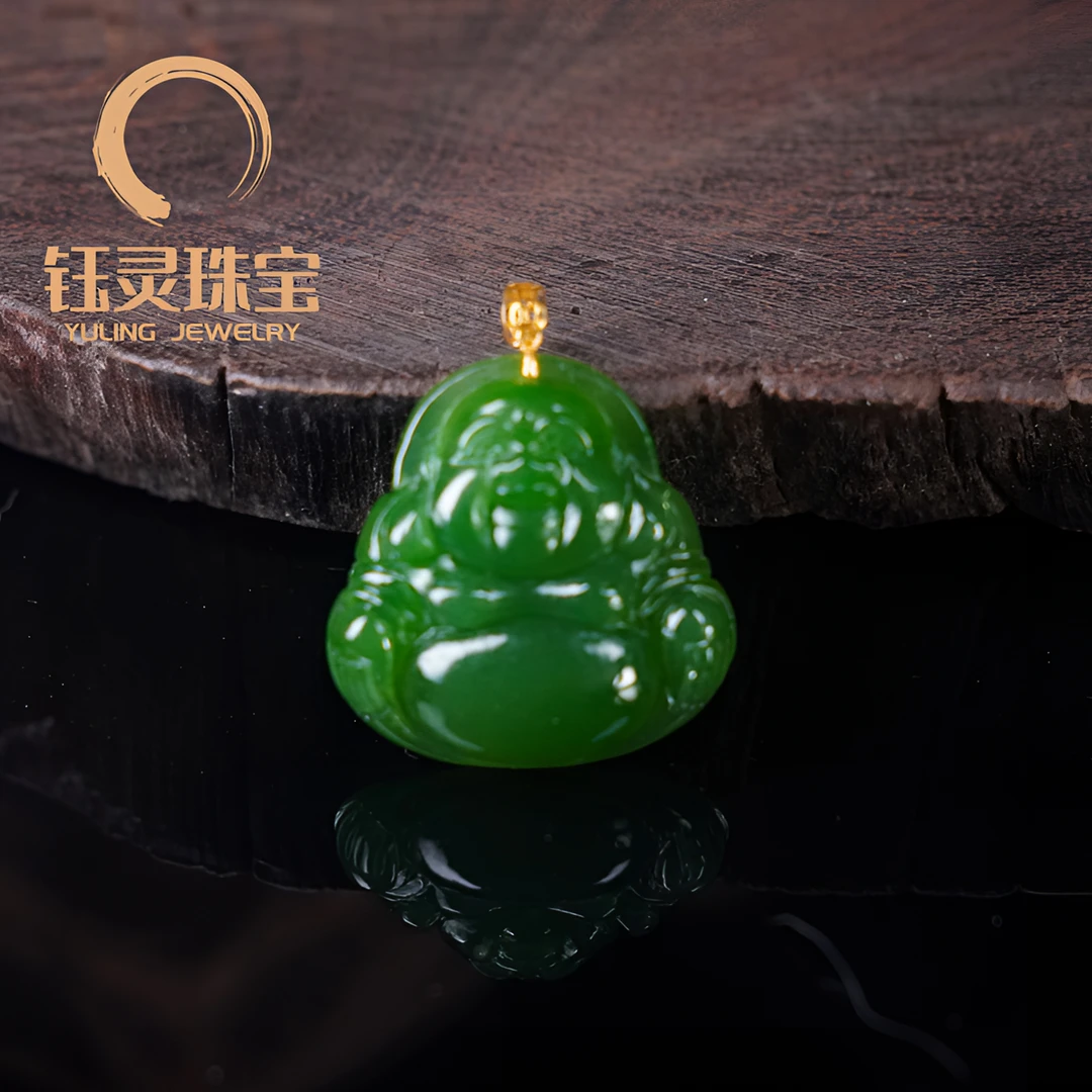 【钰灵珠宝】和田玉小佛公吊坠  18k金镶嵌 精美轻奢