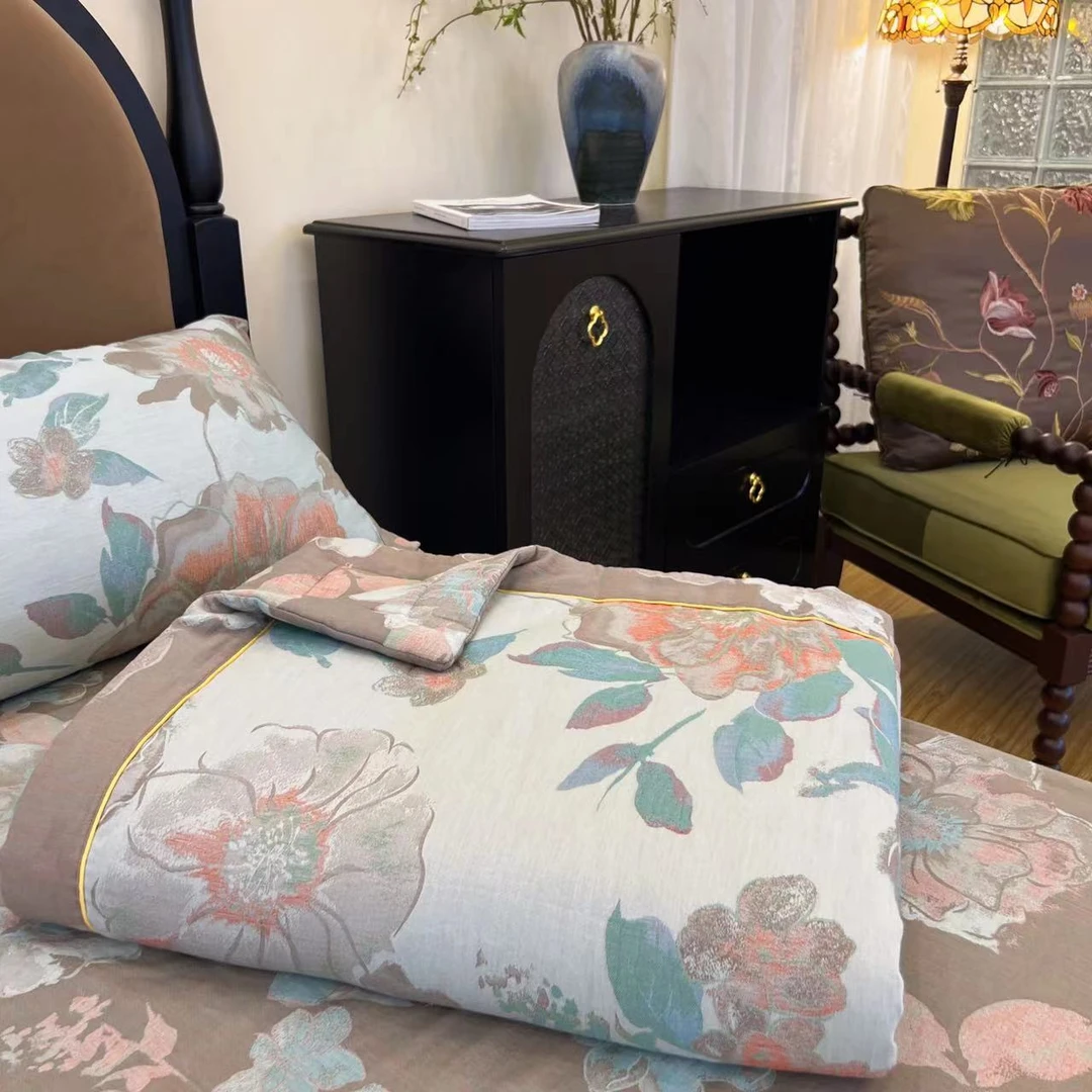 【雅趣】国色芳华 80支贡缎大提花 夏被 可机洗空调夏凉被