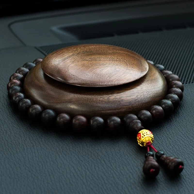 高档胡桃木车载香薰男士专用装饰品持久淡香汽车香水车内饰品摆件