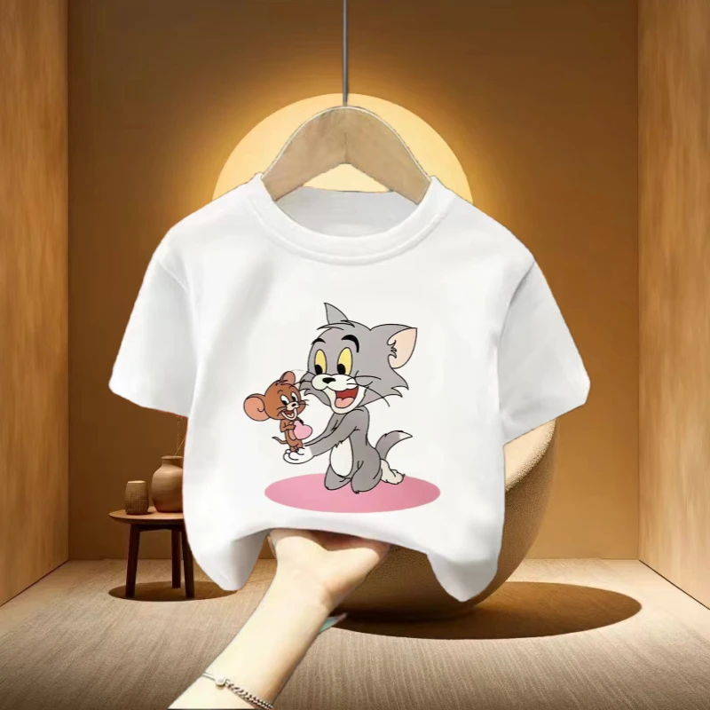 100%纯棉男童女童短袖t恤夏季2024新款中小儿童装上衣打底衫圆领