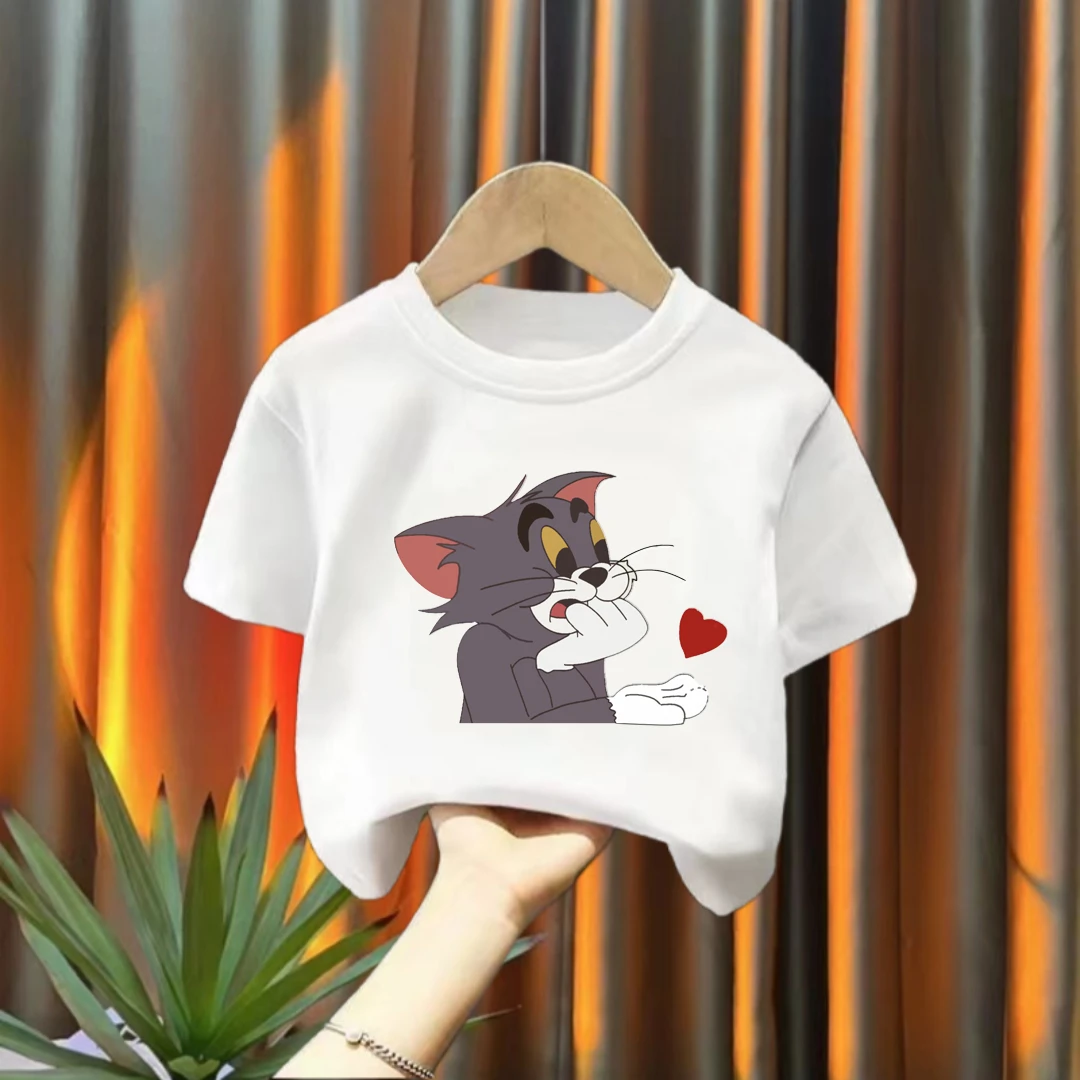 100%纯棉男童女童短袖t恤夏季2024新款中小儿童装上衣打底衫圆领