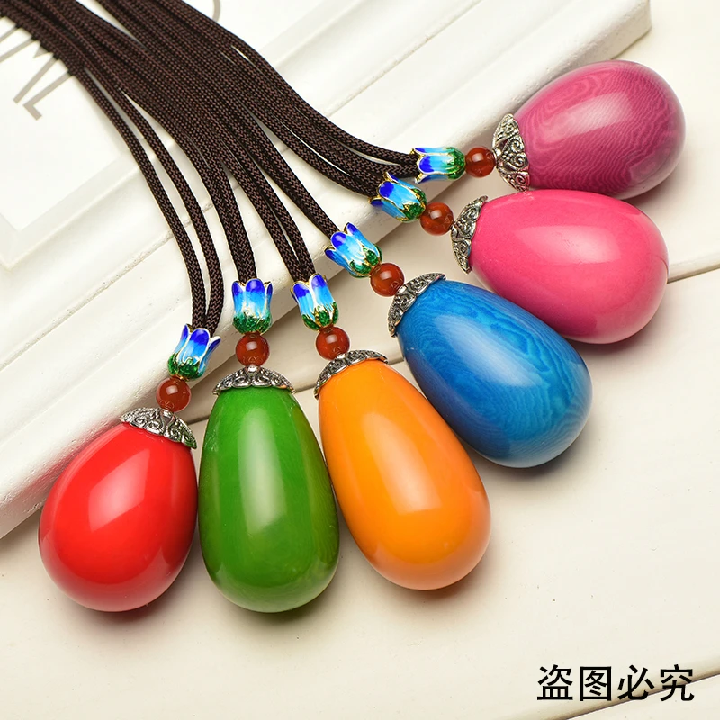 佛心果彩色菩提果毛衣挂件女士项链脖挂七彩菩提子吊坠挂饰