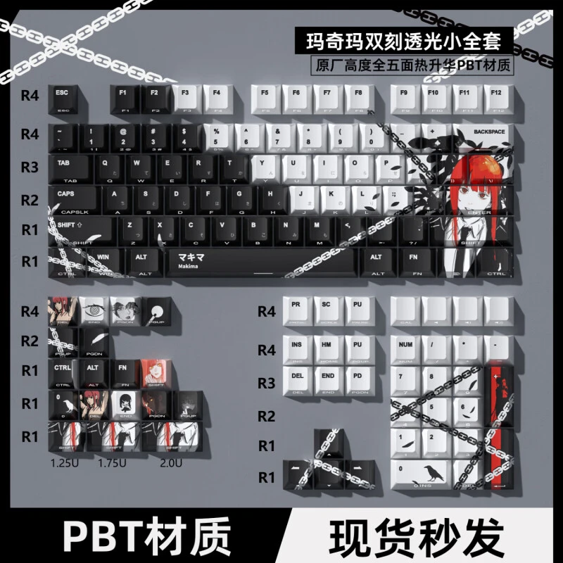 玛奇玛主题机械键帽双刻侧刻透光全五面热升华PBT小全套84/98/100