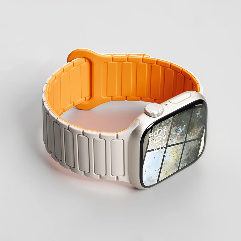 适用iwatch苹果手表S9表带applewatch9/8/7/SE磁吸表带运动