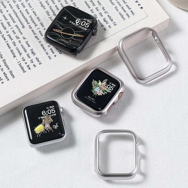 适用iwatch8保护壳S8苹果S7手表applewatch7保护套S6表带SE半包S5