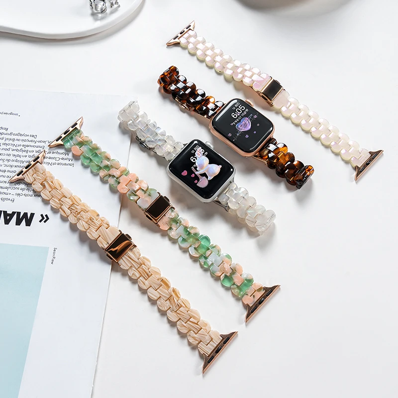 适用iwatch8表带S9苹果S8手表applewatch9高级S7树脂7秋冬SE女S6