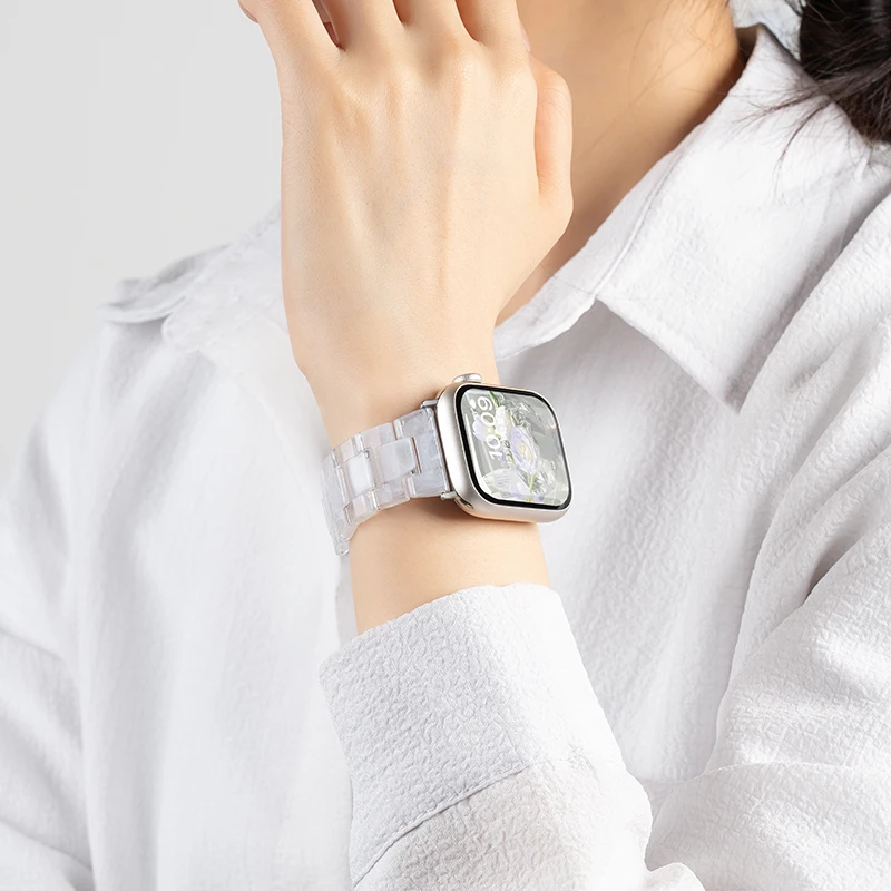 适用苹果S9手表iwatch8表带树脂可爱泡泡玛特女款运动创意高级感