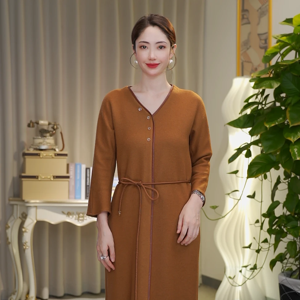 【萱萱】秋冬季羊毛时尚女士气质优雅女装连衣裙SL23251