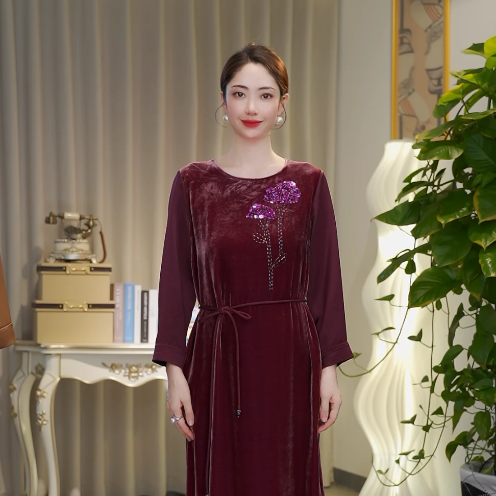 【七景超级太太】秋冬季时尚女士气质优雅女装连衣裙SL23258