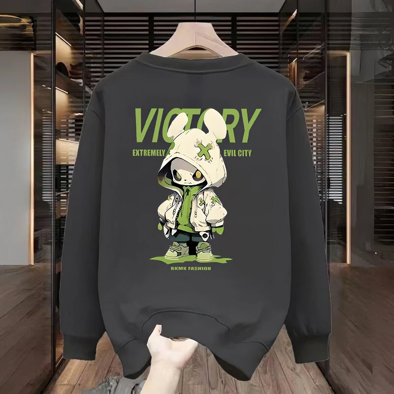 2024新款秋冬青少年男女款长袖宽松潮牌圆领卫衣重磅加绒百搭上衣