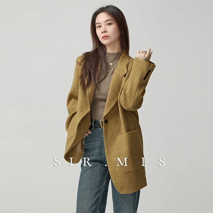 SIR.MIS【导演喜欢穿的款】早春上新精纺羊毛西装外套气质通勤上衣