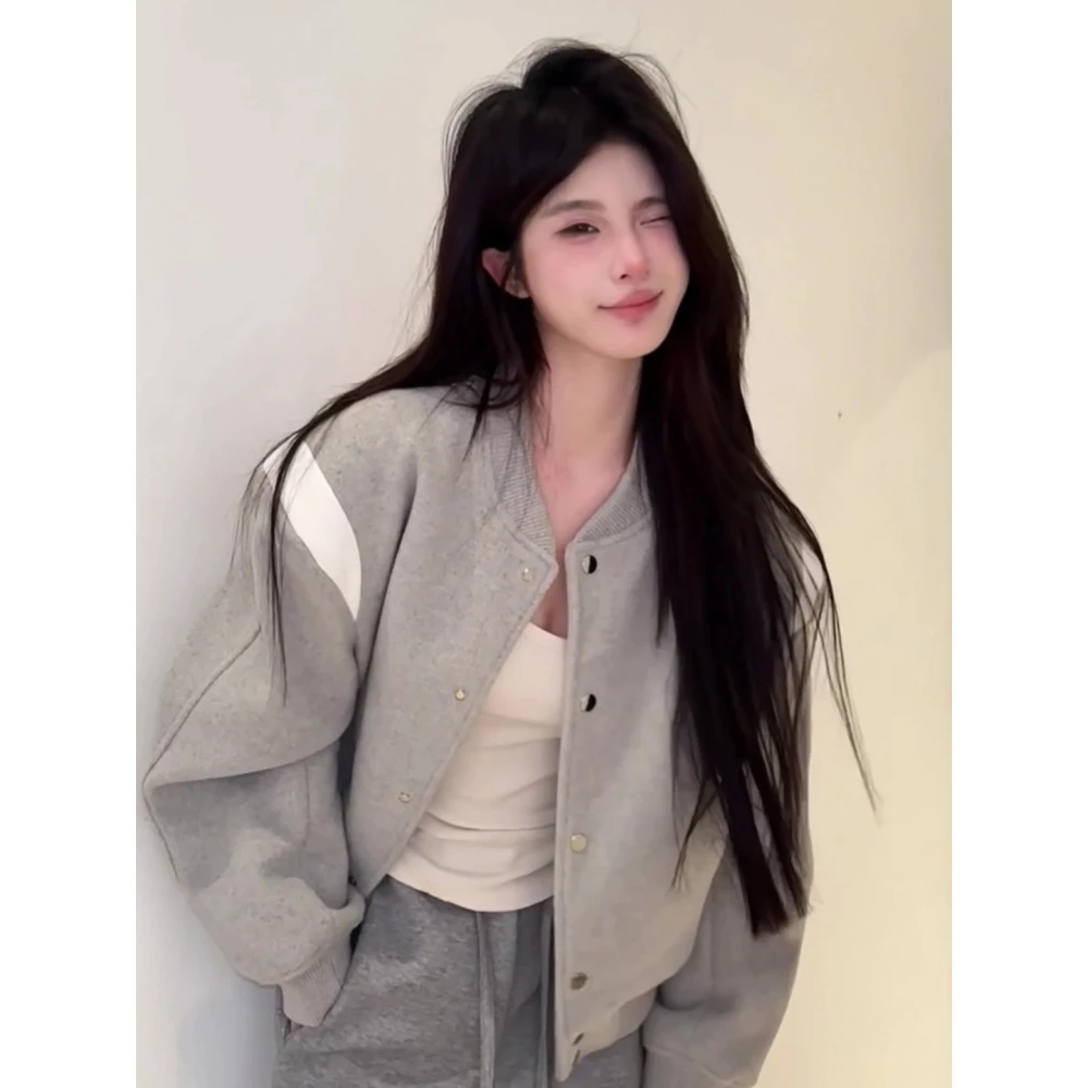 棒球服外套女秋季宽松休闲简约夹克春秋款韩系显瘦长袖开衫上衣潮