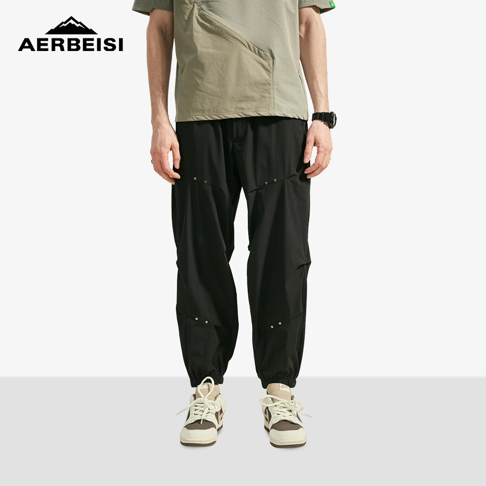 AERBEISI阿尔卑斯 春款轻薄透气微阔运动休闲冲锋裤