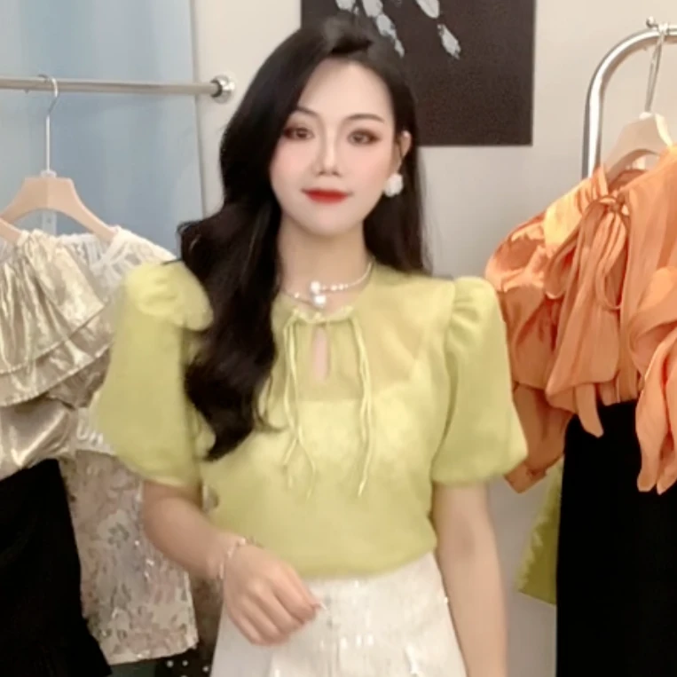 【DAN DAN】绣花蕾丝中国结上衣