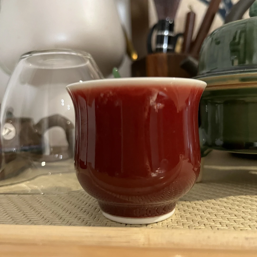 郎红釉品茶高炉士杯45毫升鸡心杯35毫升