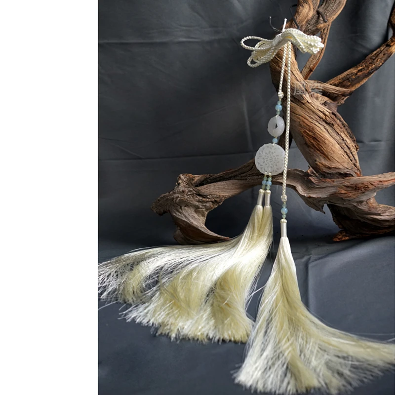 山盟-白玉坠腰绳佩丝绦玉佩长流苏男女