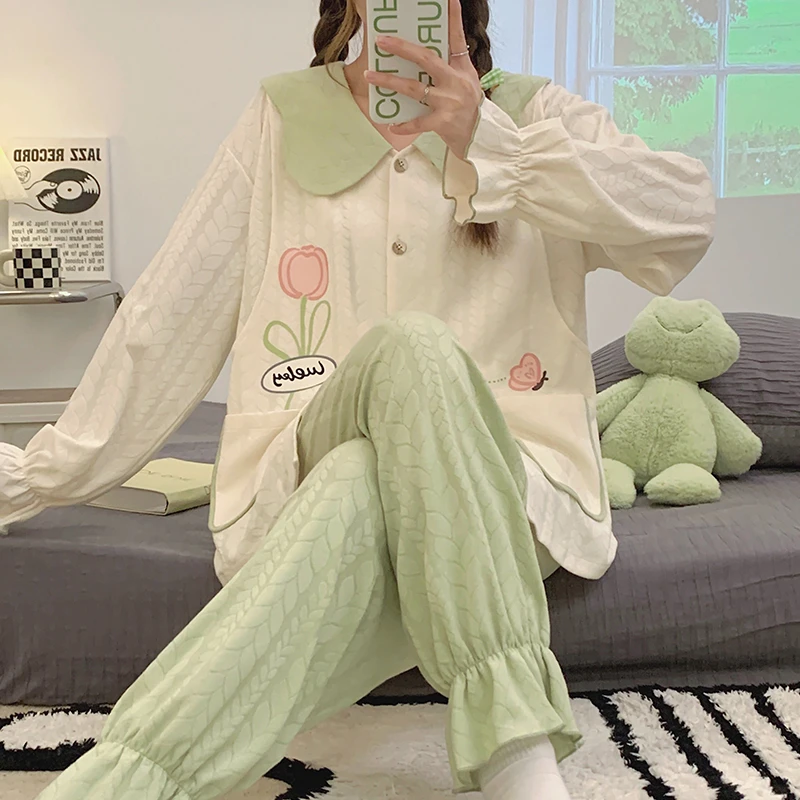 纯月子服春秋天产后喂奶孕妇哺乳睡衣夏季薄款产妇家居服棉孕晚期