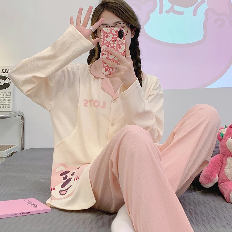 月子服夏季薄款产后喂奶哺乳纯睡衣女款春秋棉月子穿孕妇套装