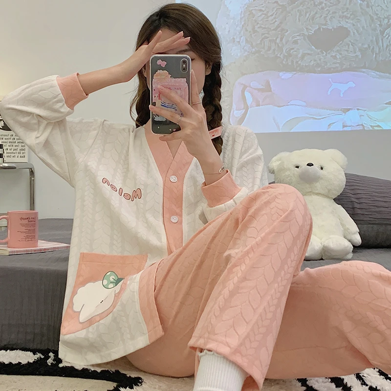 套头月子服夏季薄款产后哺乳家居服孕妇睡衣春秋纯产妇喂奶套装棉