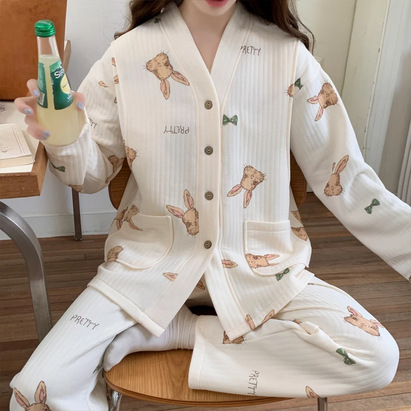 空气棉月子服11-12月份产妇大码秋冬季产后保暖哺乳孕妇睡衣春秋