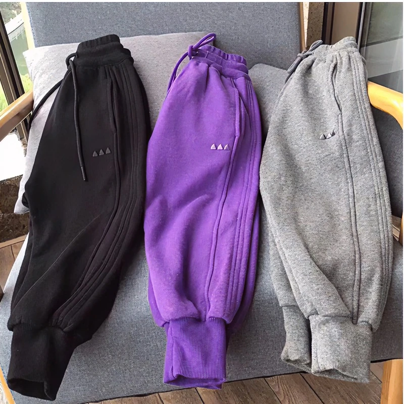 韩国童装卫衣裤子2025秋冬儿童一体绒保暖长裤简约男女童运动裤潮