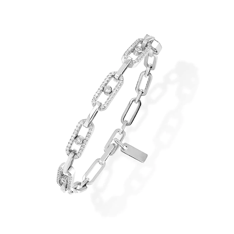 合金合成锆石手链 回形多重一镶可滑动手链 ZF-C75