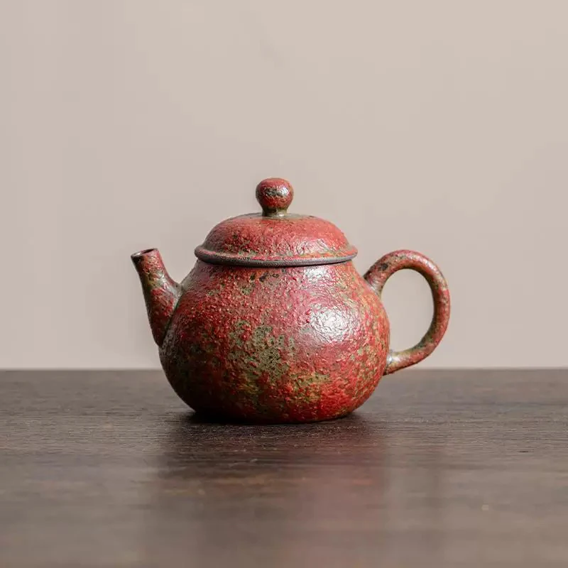 万紫千红铁陶赤铁釉紫红龙蛋壶