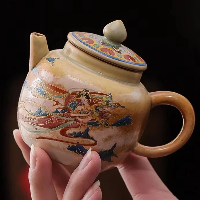 手工复古敦煌事事如意飞天茶壶家用过滤泡茶壶防烫中式家用泡茶器