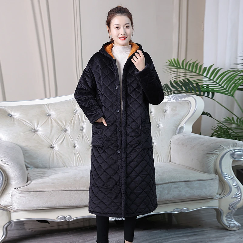 加长款罩衣棉服外套男女冬款棉衣防污加厚加绒过膝围裙厨房工作服