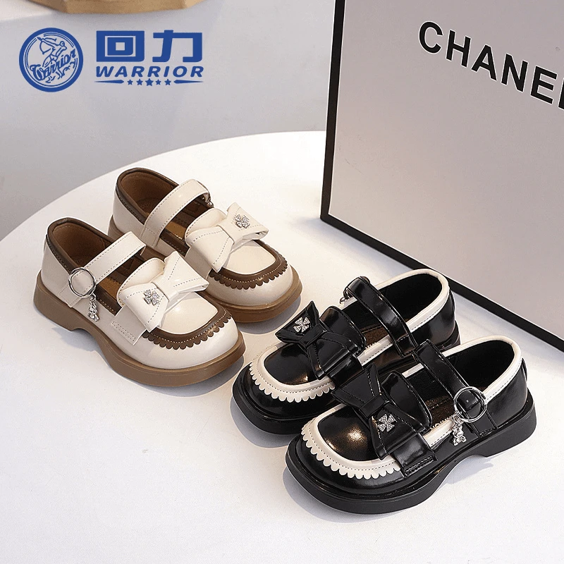Warrior/回力2025年春秋新款女童学院英伦风小皮鞋复古单鞋子0211