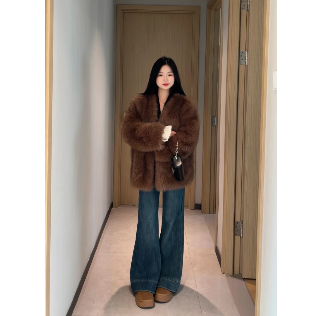 【包子】秋冬高腰百搭显瘦小个牛仔裤女拖地宽松喇叭裤l