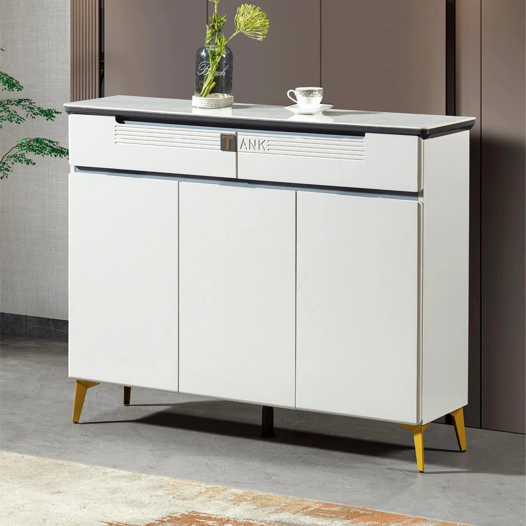 岩板面烤漆鞋柜家用轻奢客厅大容量玄关门厅