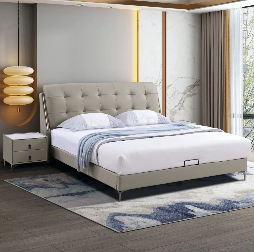 猫抓皮软体床简约储物（新疆包邮）