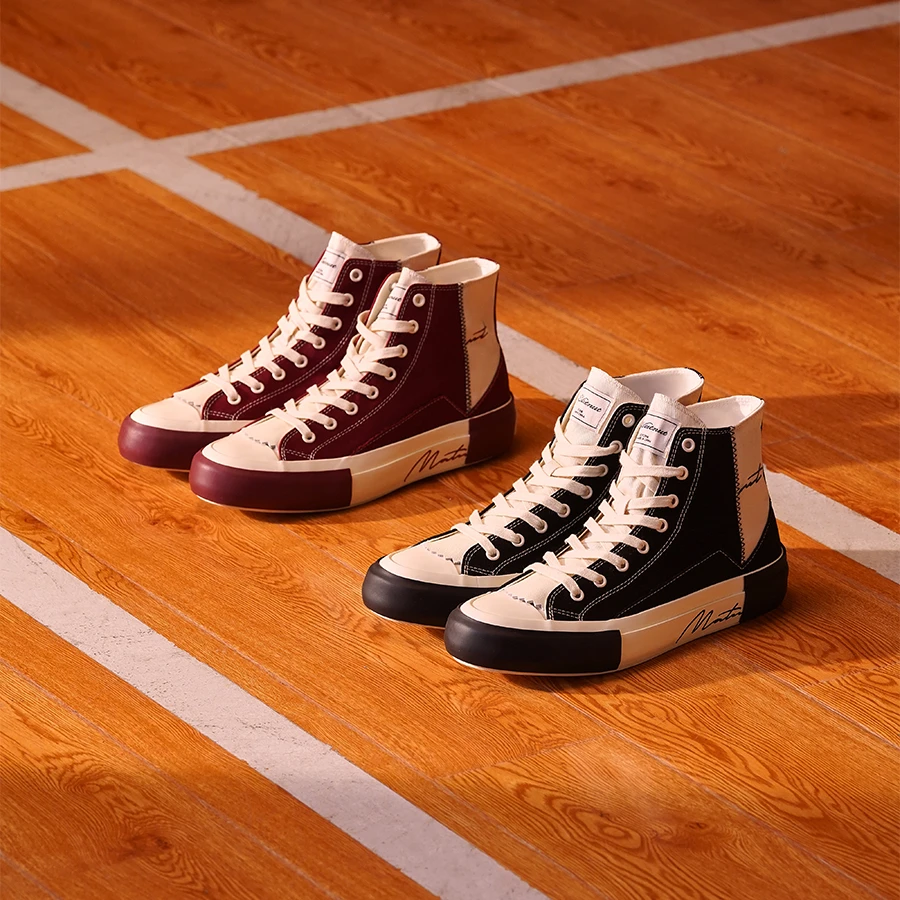 MATNUT FusionStitch缝合拼接复古多色厚底帆布鞋