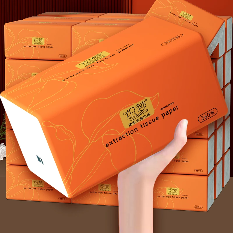 360张纸巾抽纸家用批发餐巾纸擦手纸卫生纸抽原木浆H5742