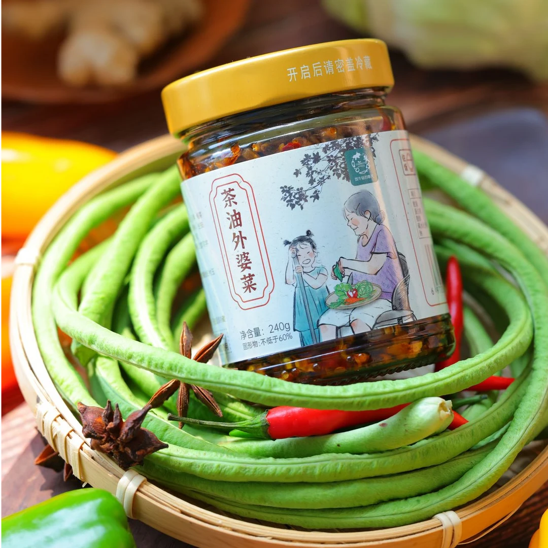 放牛娃的春天茶油外婆菜纯素食拌饭拌面佐料酱香辣湖南瓶装雪莱酱