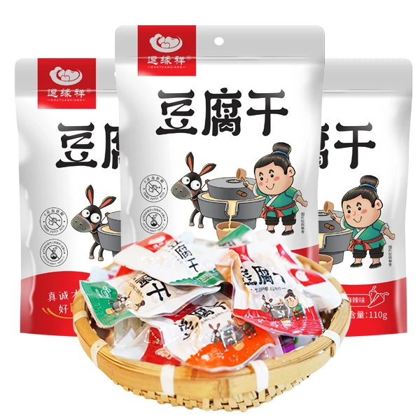 逗缘祥休闲豆干四种口味组合包豆干纯素即食解馋零食素食