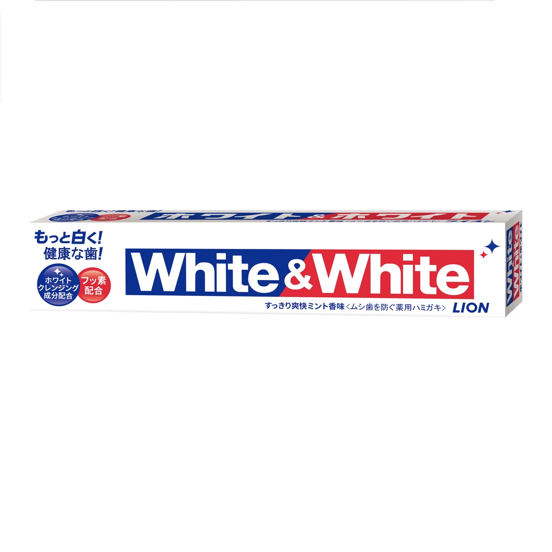 LION日本狮王WHITE&WHITE美白牙膏150g情人节送礼