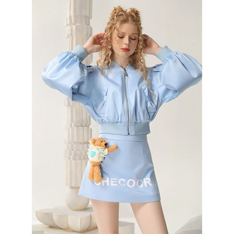 茬客甜酷休闲套装裙小熊上衣半裙两件套女CM700461AB