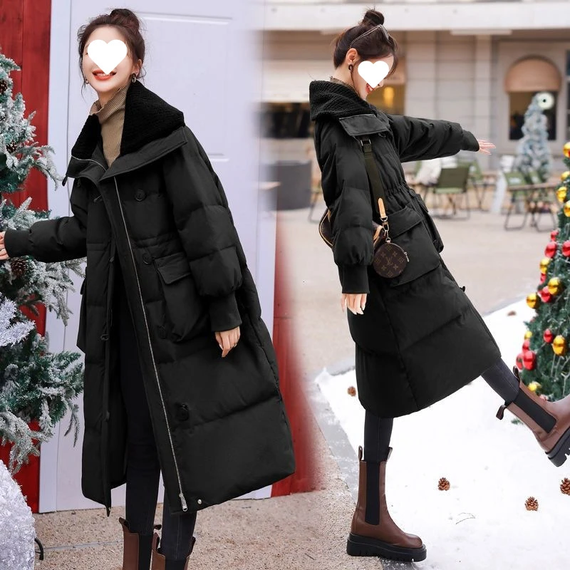 冬季长款宽松棉衣棉服时尚加厚洋气保暖秋冬棉服女款冬季外套女