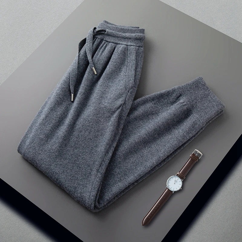[思梦娇甄选】男士100纯羊绒亲肤柔软保暖运动裤一件顶三件