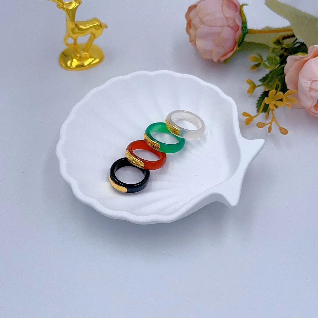 非金属合成锆石戒指 戒指饰品精美古风气质百搭镶嵌轻奢指环甜美