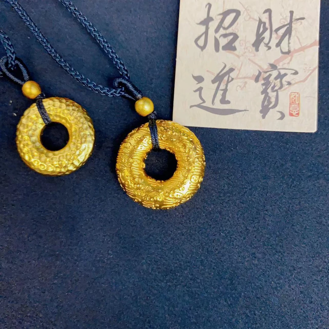 合金吊坠 合金吊坠  合金吊坠手工锤纹面包扣福字面包扣吊坠